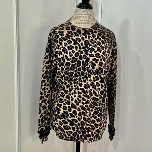 sabbia rosa Leopard Print Cardigan made in italy Lana/Angora w/velvet decoration